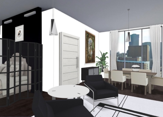 Black and White Suite Design Rendering