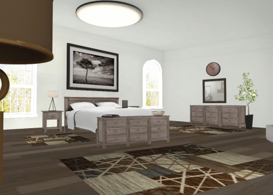 Dark brown themed master bedroom Design Rendering