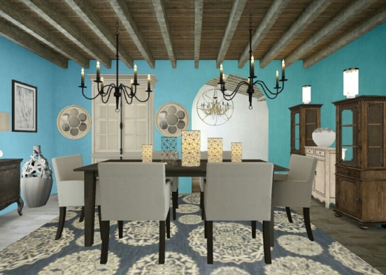 French style dinning room  Design Rendering