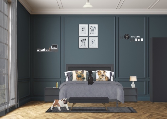 Dog inspired Bedroom Design Rendering