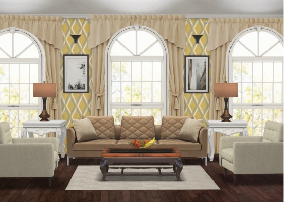 classic living room Design Rendering