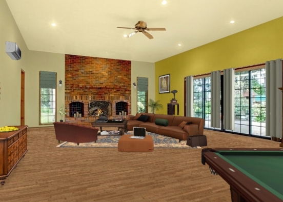 Old style living room Design Rendering