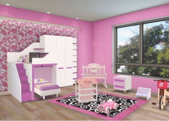 girls bedroom Design Rendering