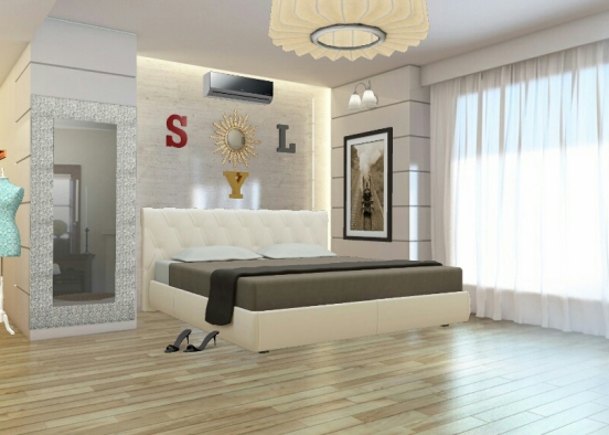 Simple Bedroom. Design Rendering