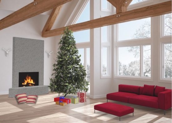 Christmas Living Room  Design Rendering