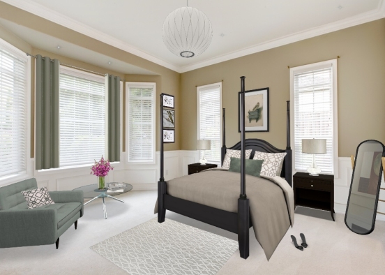 Velvet classic Bedroom Design Rendering