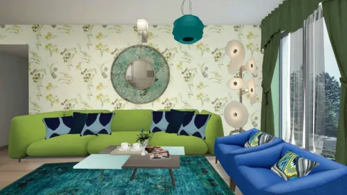 Lovable cool & clam living room By Green 💚&Blue 💙Color😇