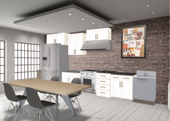 I will like a diner in the kitchen  Design Rendering