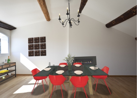 modern contemporary dining room Design Rendering