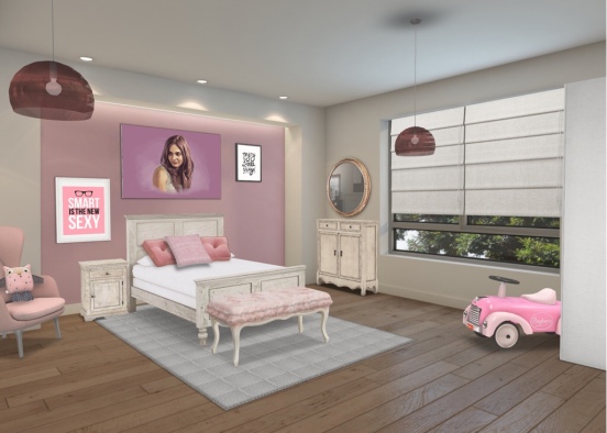 El dormitorio rosa Design Rendering