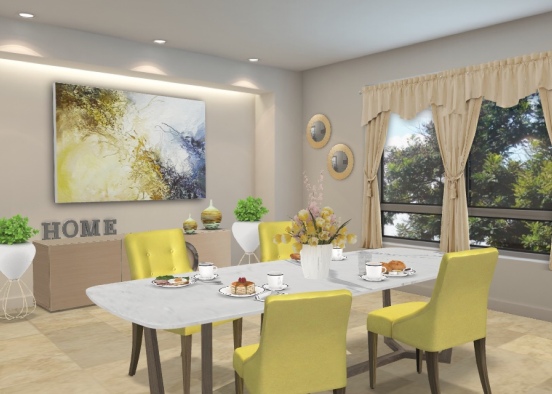 dining room in shades of yellow 💛 Design Rendering