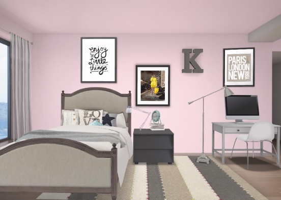 Teen girl room Design Rendering