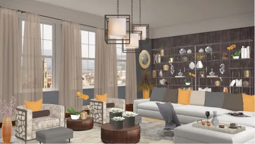 La MidCentury Relaxing Living Room