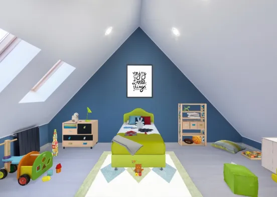 Fun, Bright Kid's Room Design Rendering