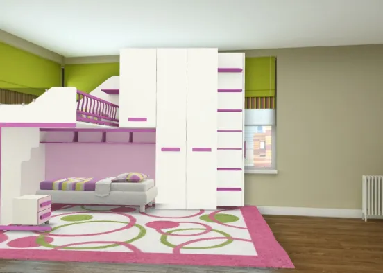 Twins bedroom Design Rendering
