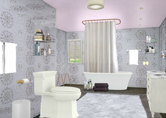 Gray & White Bathroom Design Rendering