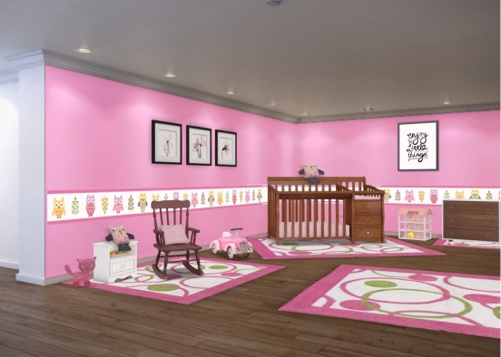 Baby Girl room Design Rendering