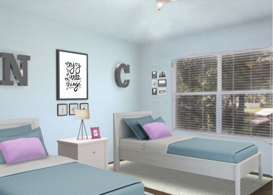 Me and my twins room Design Rendering