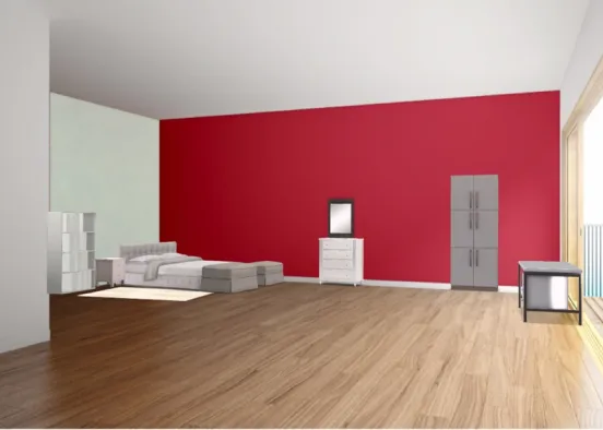 A red teenager room  Design Rendering