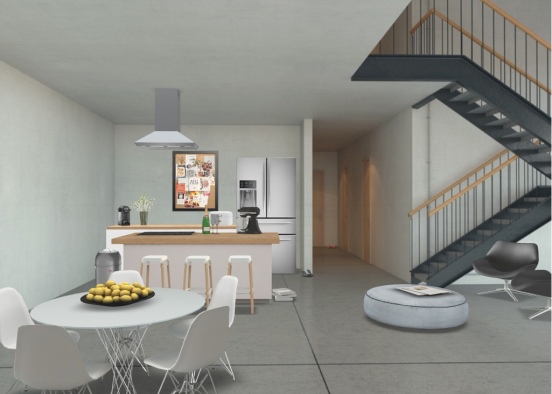 Loft kitchen Design Rendering