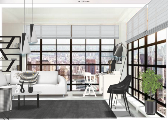 office with view Design Rendering