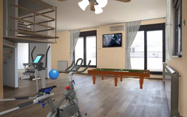 Workout and game room