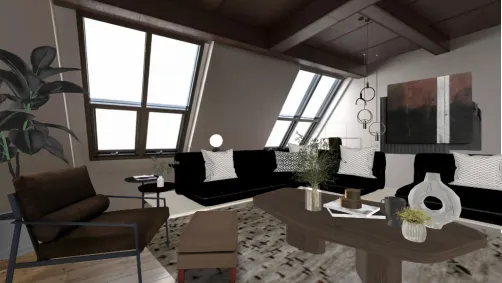 Black loft room