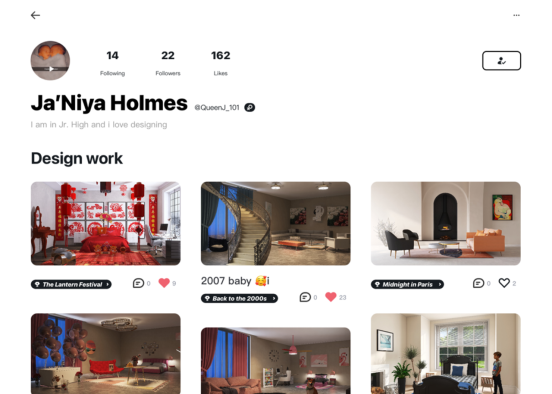make sure to follow Ja’Niya Holmes  Design Rendering