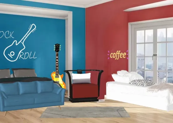 Girl and b oy room Design Rendering