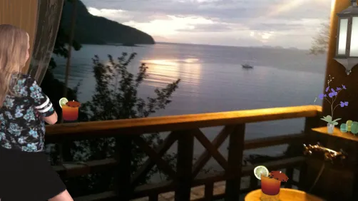 cocktail au spa sur la colline