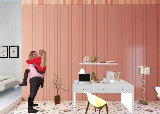 Proposta de um quarto infantil feminino trazendo conforto e elegância+ espaço para estudos 💕 Design Rendering