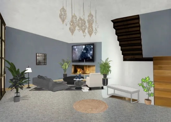 Other room turned into TV room Design Rendering