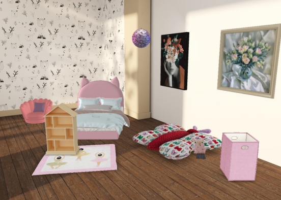 Girly bedroom  Design Rendering