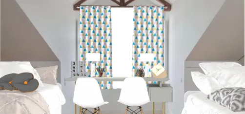 Cheap bedroom for two sisters.