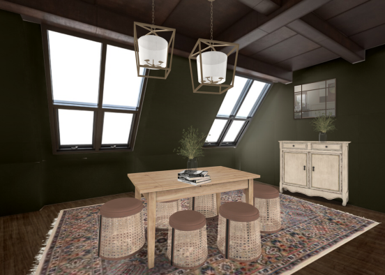 famliy dining room Design Rendering