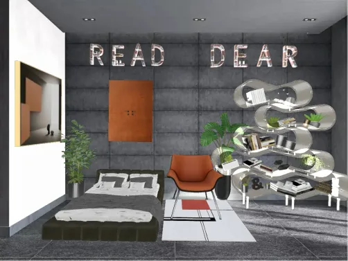 "Read dear" geometric acrylic library