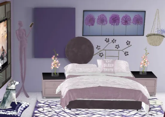 purple bedroom!💜 no?yes? Design Rendering