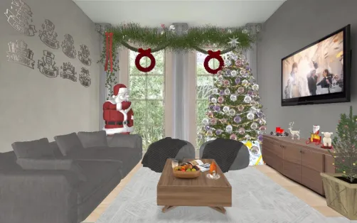 Christmas theme TV room