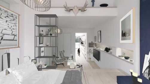 retro modern white loft 