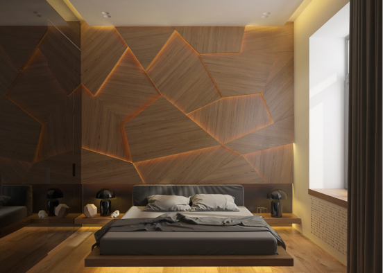 Geometric accent wall Design Rendering