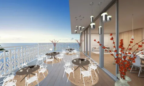 Dining by the ocean