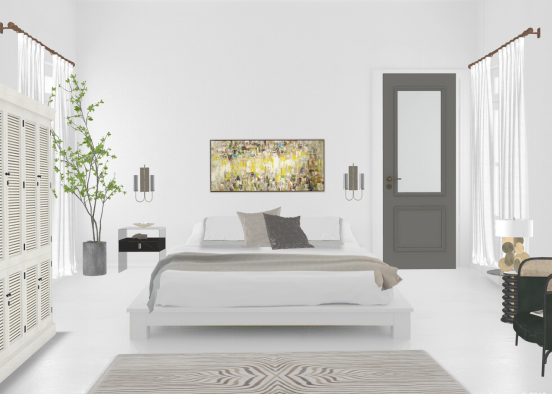 modern cozy bedroom Design Rendering