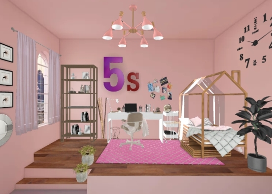 Спальня в розовых тонах Design Rendering