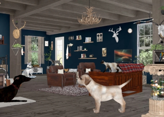 Log cabin Appalachian mtns + pets in the home💘✌ Design Rendering