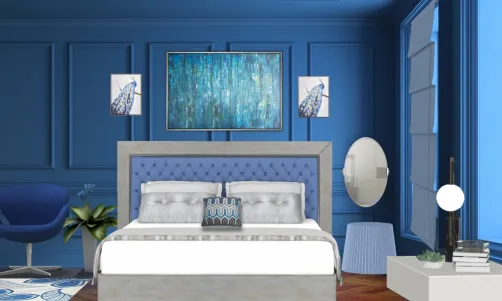 A blue theme bedroom. For blue lovers. 