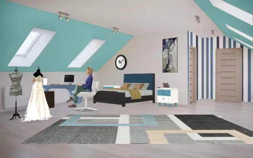 Dormitorio azul