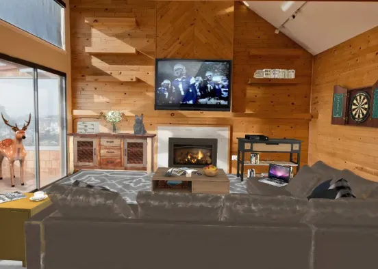 Modern Country living room  Design Rendering