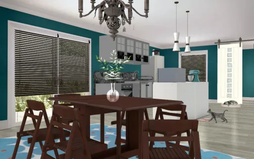 Teal kitchen