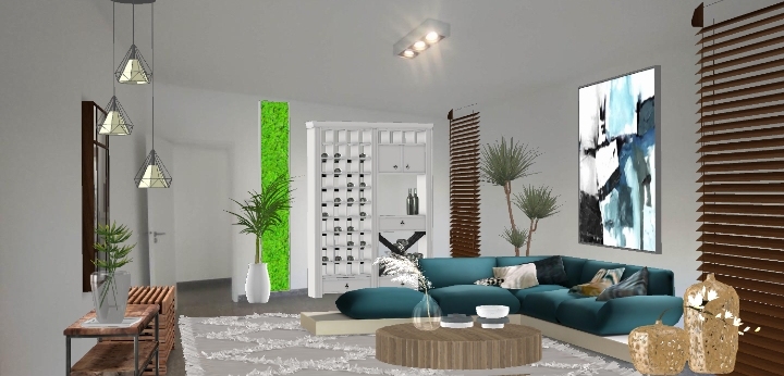 Sala de estar de casa J. v. Gonzalez  Design Rendering