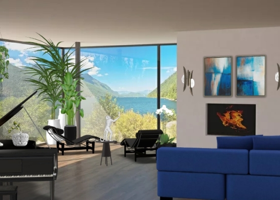 Livingroom with view  Design Rendering